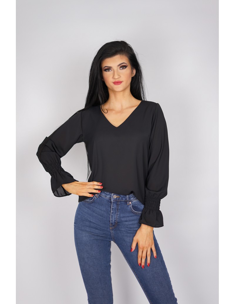 Bluzka z dekoltem w serek i...