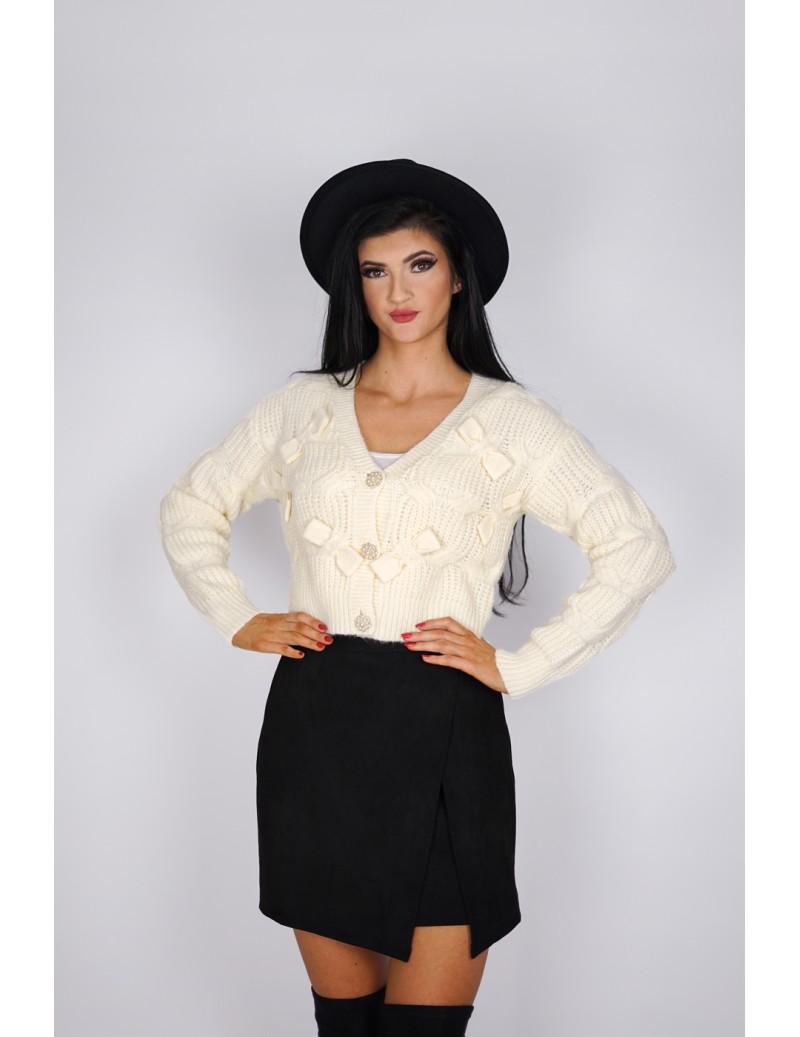 Sweter z kokardkami i...